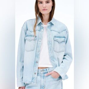 SLVRLAKE Cassidy Western Denim Shirt Jacket in Love Song Size S